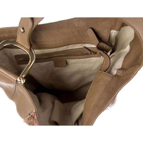 Gucci Brown Python Greenwich XL Hobo Bag w Gold Horse-bit - Picture 12 of 13